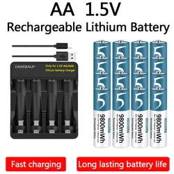 1.5V AA Battery Rechargeable Lithium-ion Battery AA Battery for remote control mouse fan Electric toy with USB charger