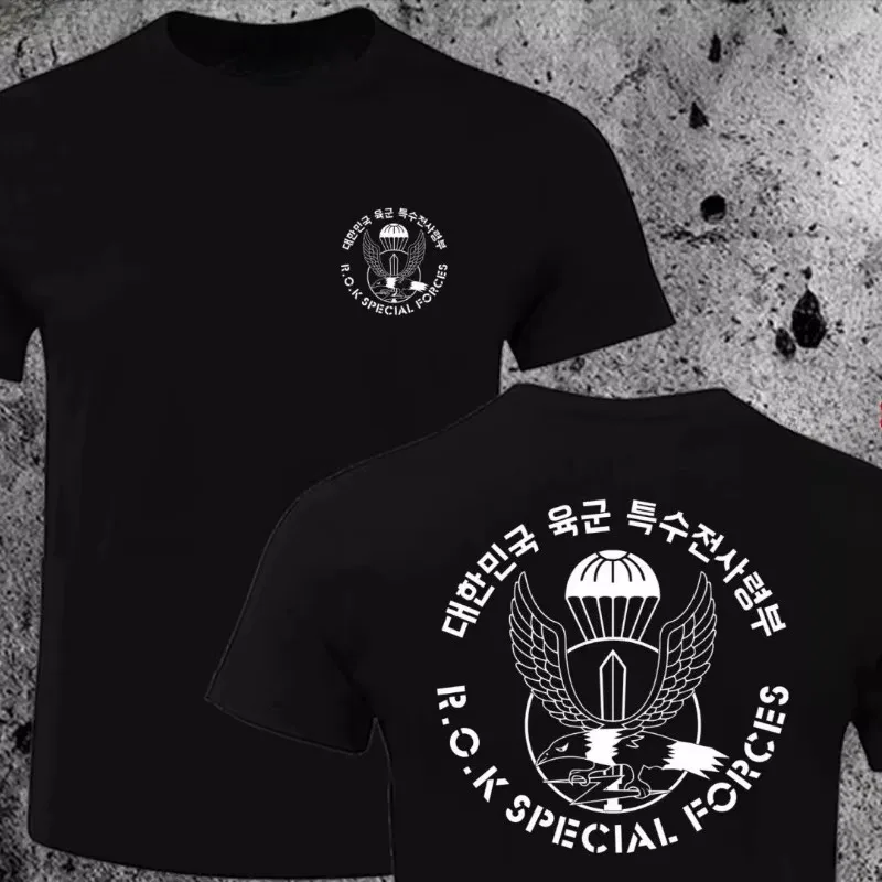 2026 new Men Retro Eagle Parachute Emblem Print T-shirt Tactical Graphic Cotton Short Sleeve Tee