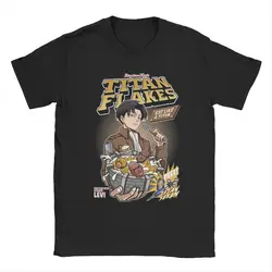 Titan Flakes Levied Ackerman Men's T Shirt AOT Anime Vintage Tee Shirt Short Sleeve Crew Neck T-Shirts Cotton Printed Clothing