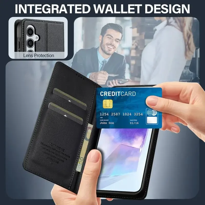 Magnetic Case for Samsung Galaxy A16 5G Luxury Leather Wallet Flip Cover for Samsung A16 A 16 Phone Book Case Stand Coque Capa