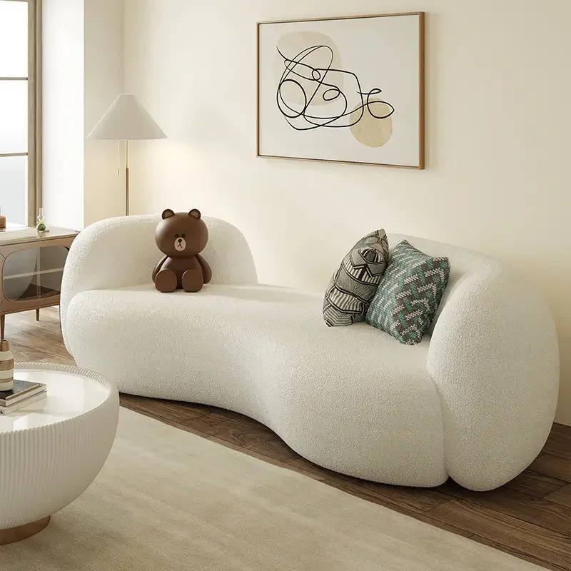 special-shaped lamb wool, pea fabric sofa designer Internet celebrity living room small apartment, beauty salon reception