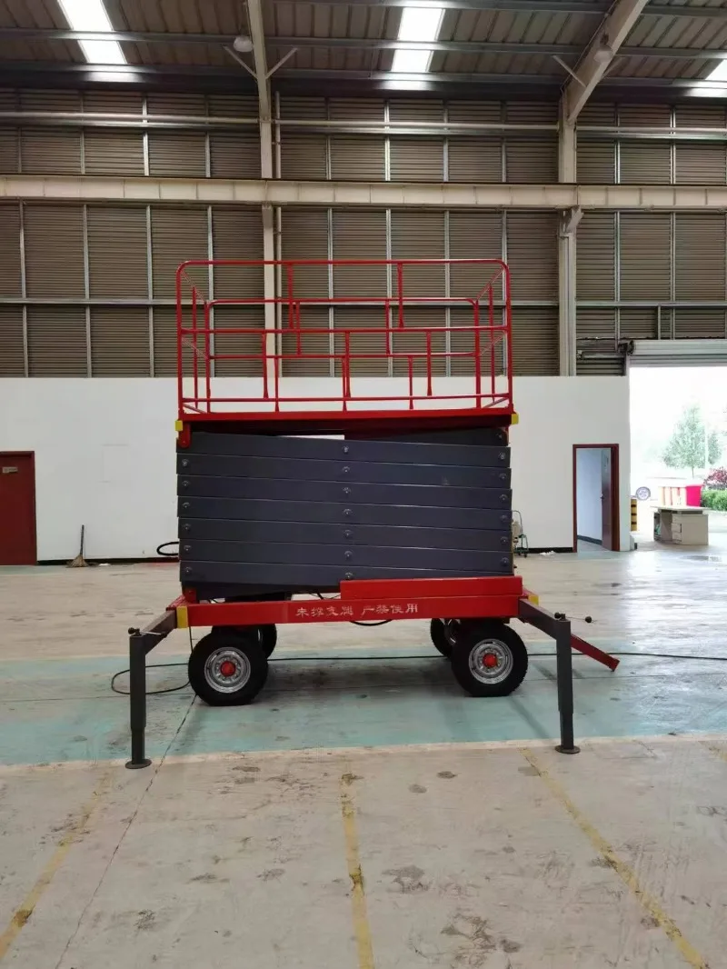 Portable Electric Self-propelled Scissor Lift with Pump & Gear 1000kg Load Capacity 8m Lifting Height