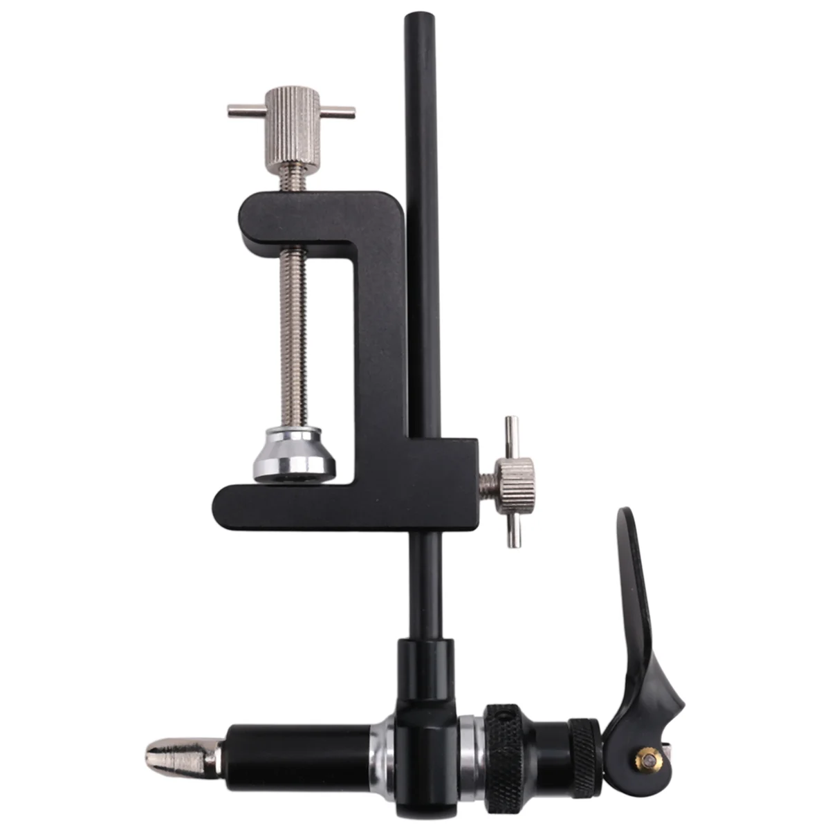 Rotatable Fly Tying Vise Tools C-Clamp Tying Vise with Steel Hardened Jaw Rotating Hook Tools Tying Thread Bobbin Holder