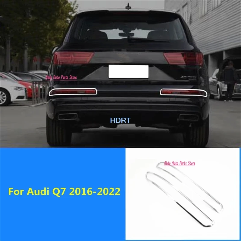 Abdo For Audi Q7 2016-2022 Car Style ABS Chrome Accessories Exterior Sticker Rear Fog Light Frame Tail Lamp Garnish Shade Cover