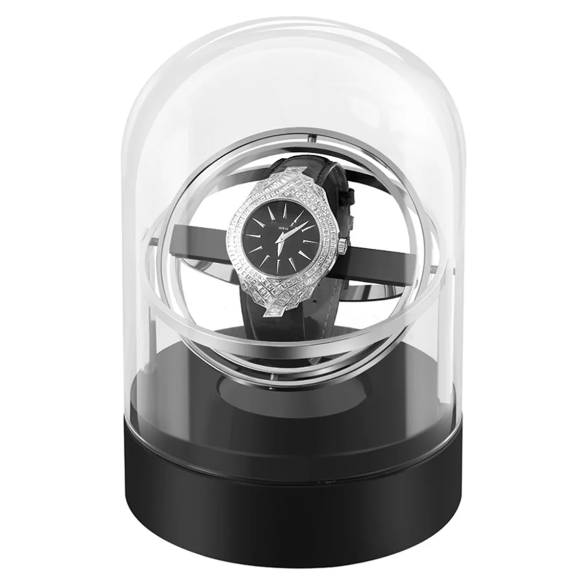 

2025 New Watch Winder for Automatic Watches Box Automatic Winder Storage Display Case Box Silver (Without Watch)