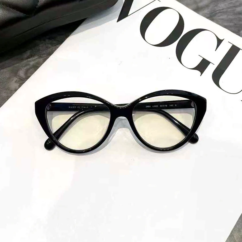 

Black Cat-Eye Glasses for Women, Natural Look, Versatile Glasses, Leopard Print, High-End Acetate Frames, Blue Light Blocking, Can Be Made with Prescription Lenses