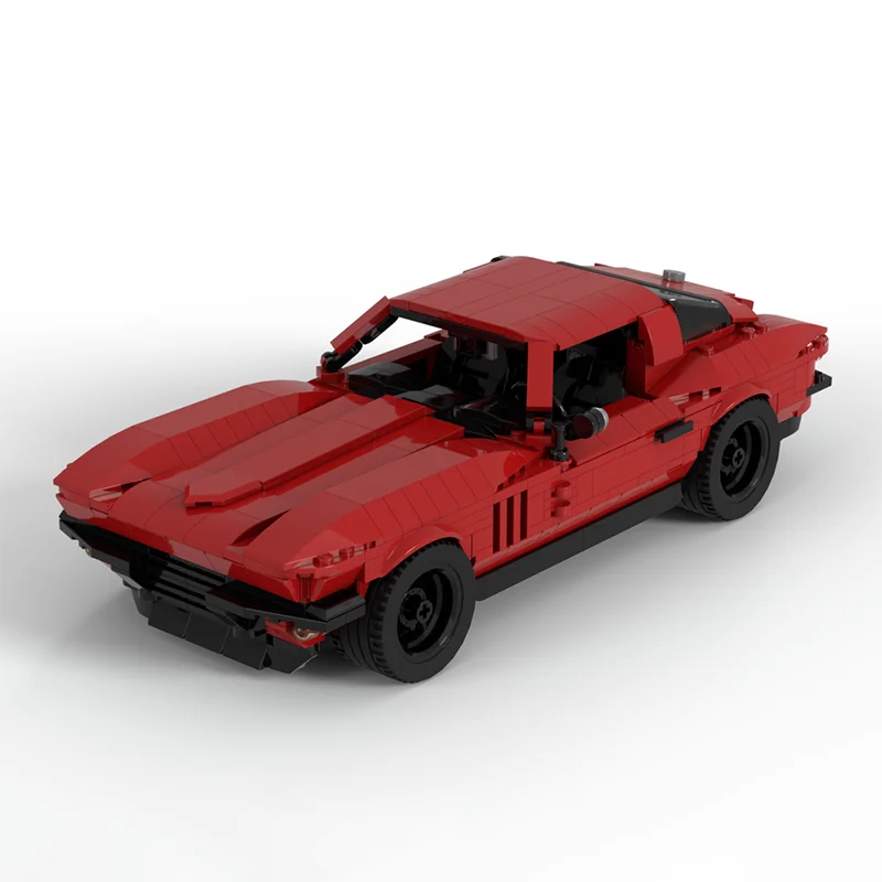 

2025 MOC Corvette C2 Speed Champion Classic Car Model Static Edition Racing Children's Toy Gift Technology Building Blocks