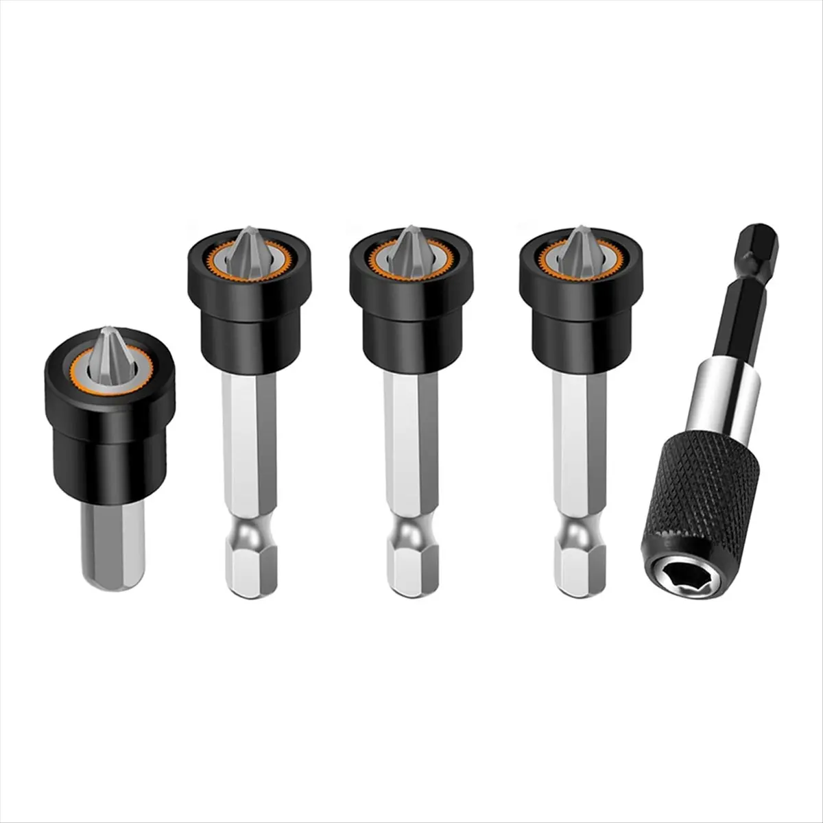 ABFW 5pcs Premium Magnetic Drywall Screw Setter- PH2 Bits for Plasterboard Sheetrock Screw 1/4 Inch Hex Positioning Bit B