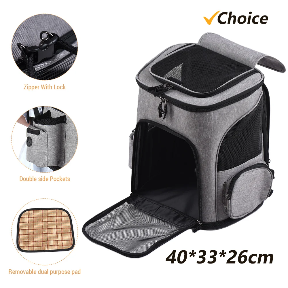 

Pet Carrier Backpack for Large Small Cats and Dogs Puppies Safety Features and Cushion Back Pet Dog Cat Carring Bag