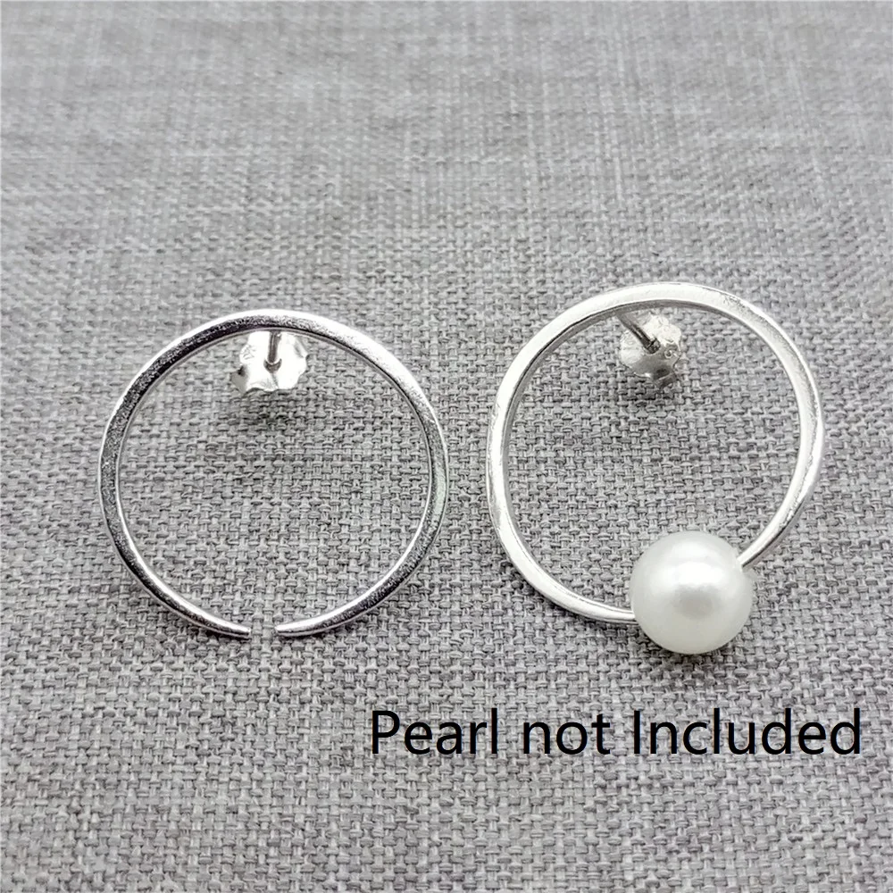 

Круглые серьги из стерлингового серебра 2 шт., круглые серьги из серебра 925 пробы с родиевым покрытием и колышком