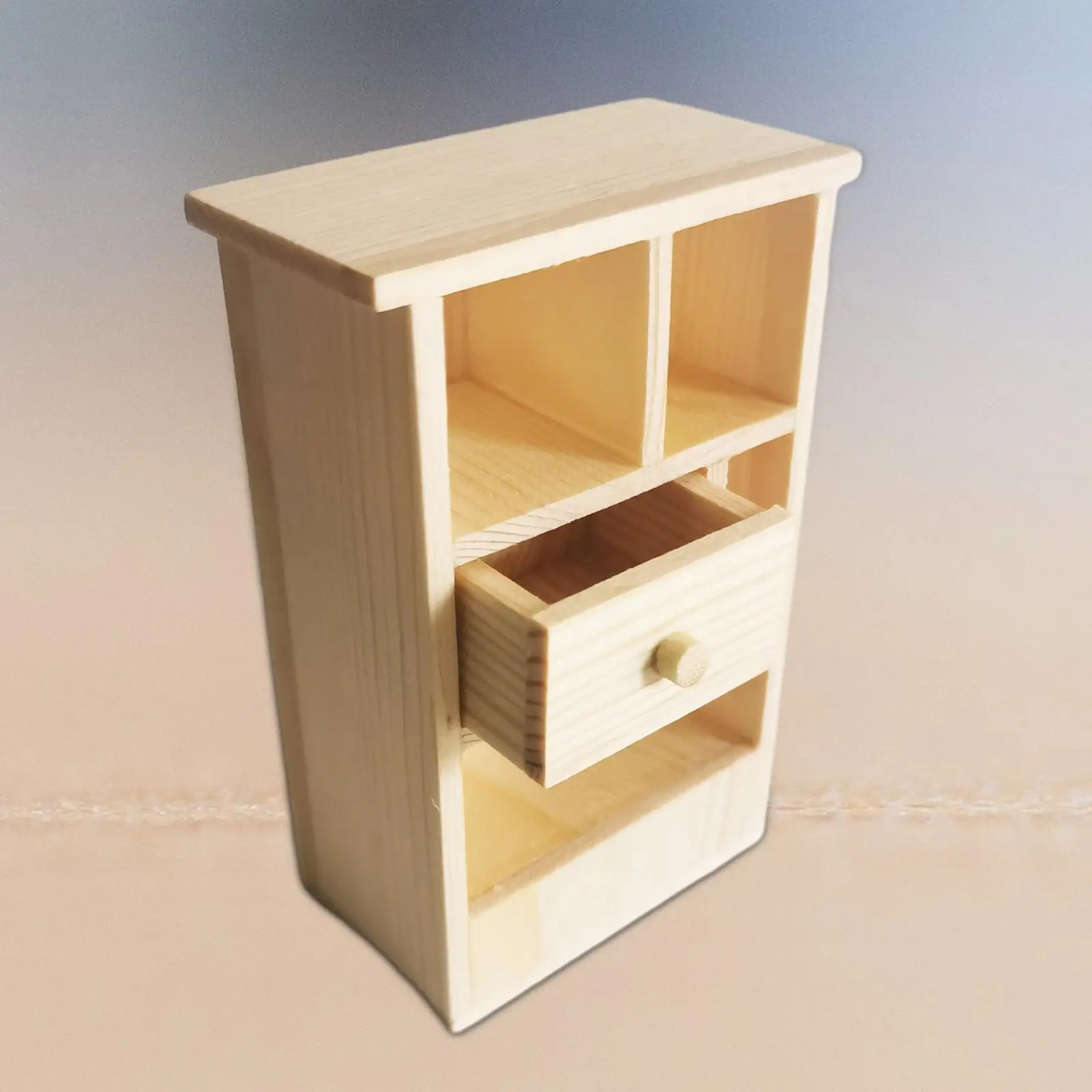 

Doll House Display Shelf with Drawer Ornament for 1/12 Playset