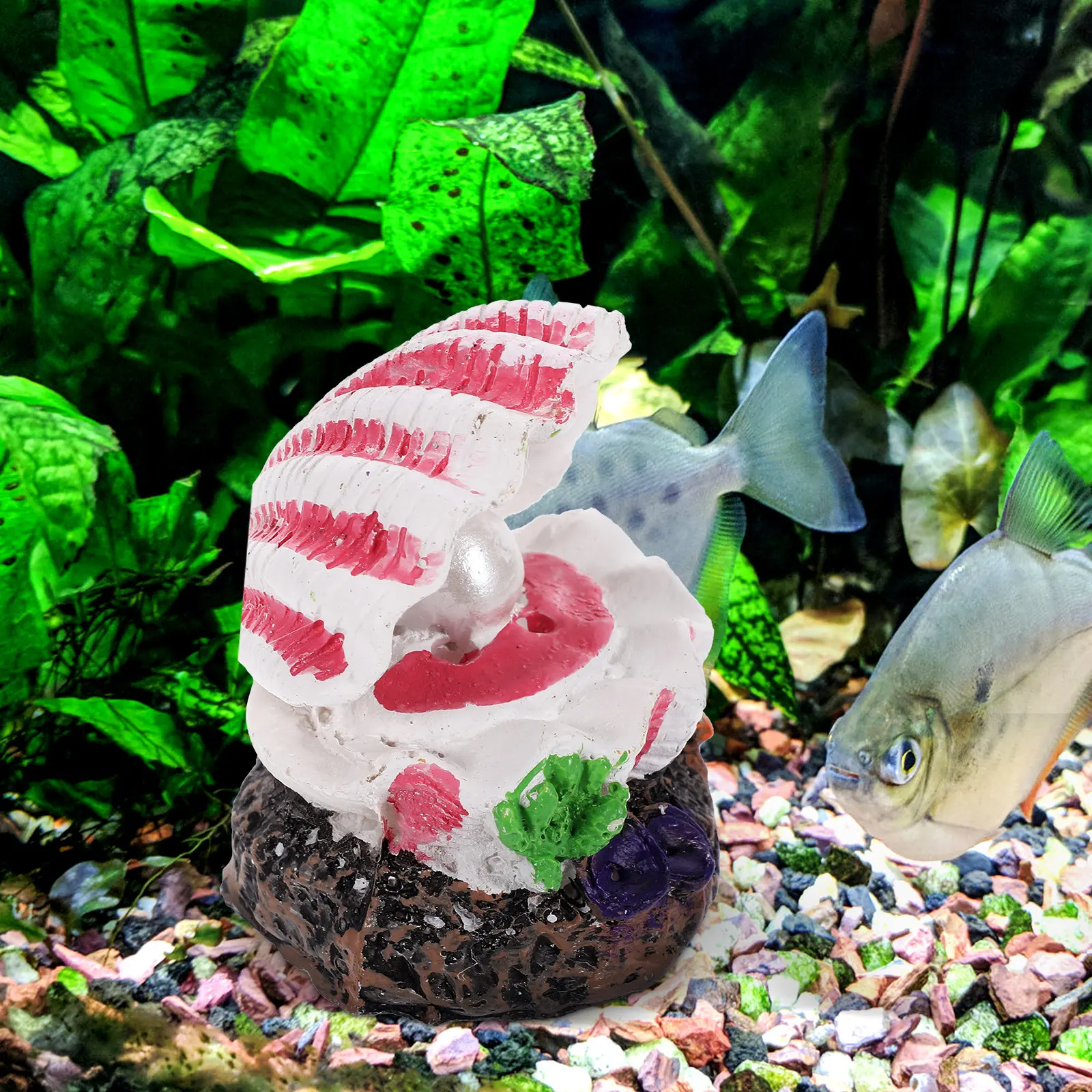 2Pcs Pearl Shell Resin Craft Decoration Fish Tank Landscape Ornament Aquarium Shell Decoration Fish Tank Adorn Aquarium