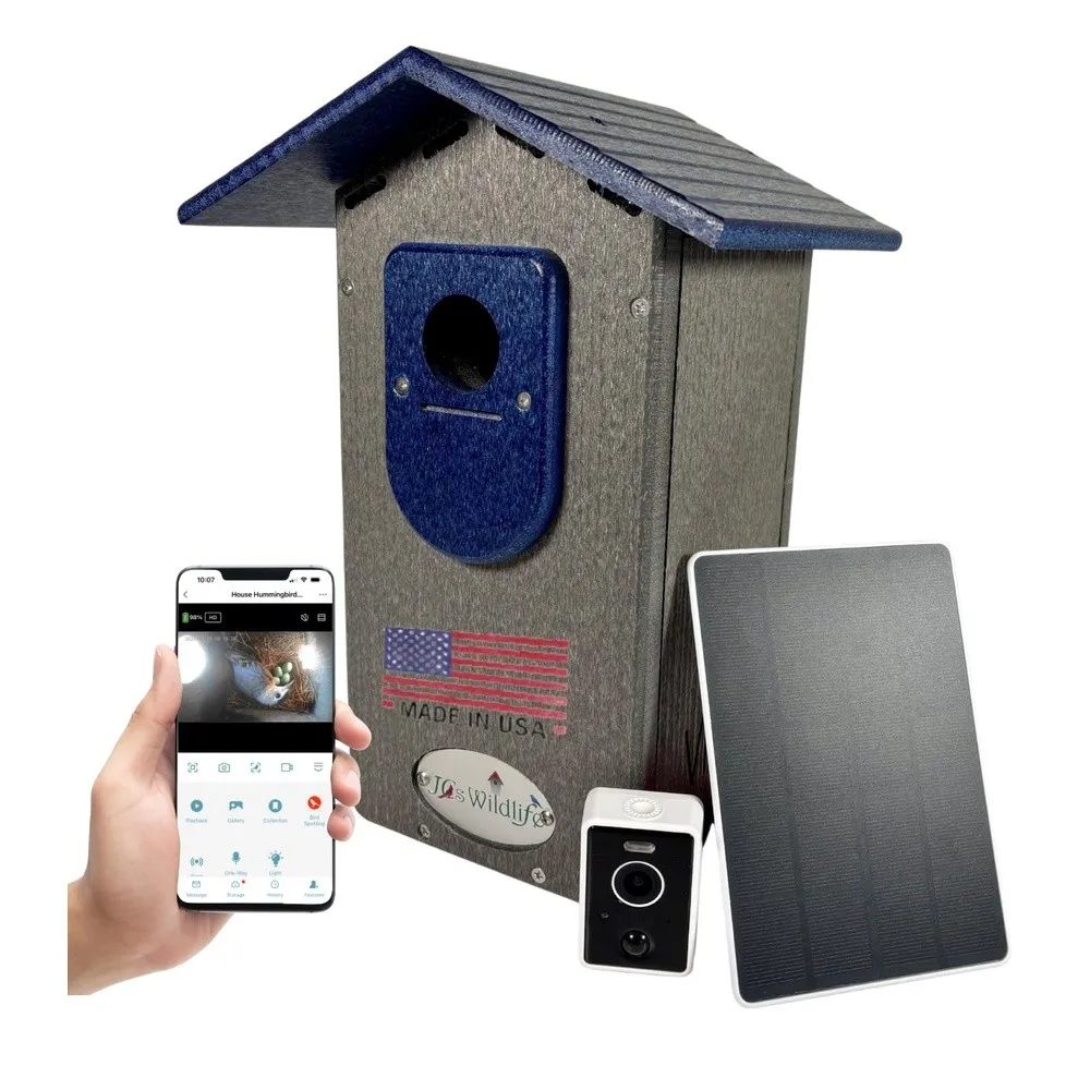 Bluebird House with Wi Fi Camera and Solar Panel Live Video