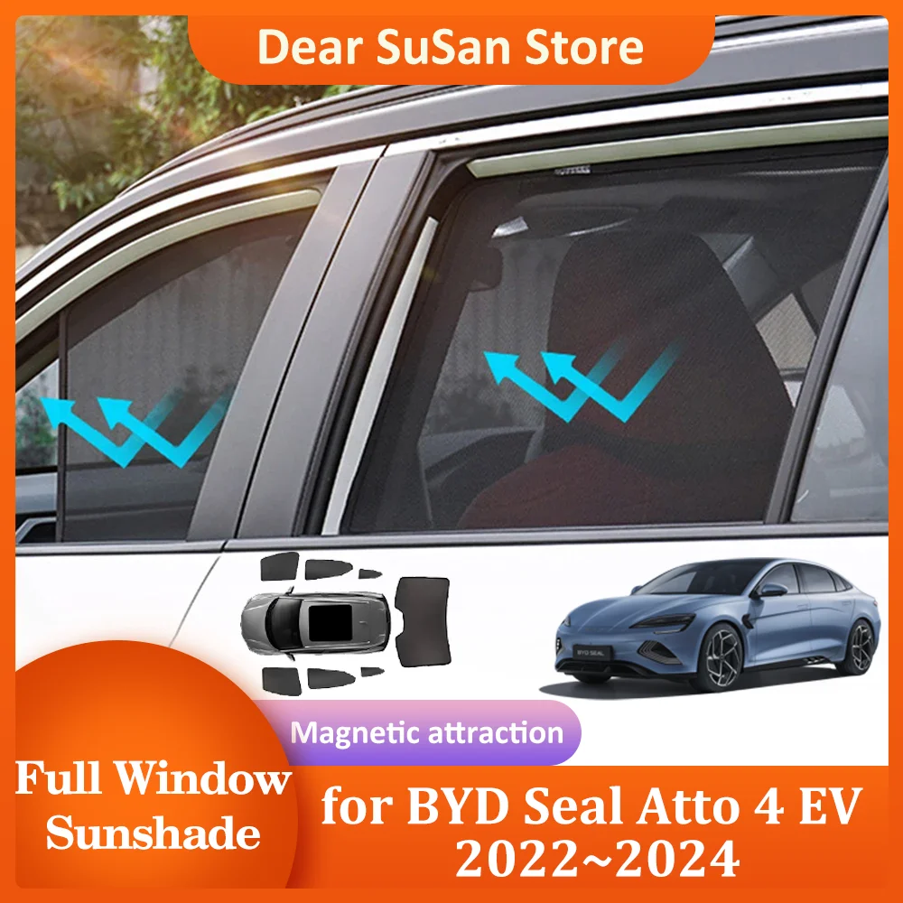 

Автомобильный Магнитный солнцезащитный козырек для BYD Seal Atto 4 EV 2022 ~ 2024, каркас для лобового стекла, занавеска, коврик на крышу окна, солнцезащитный козырек, аксессуары