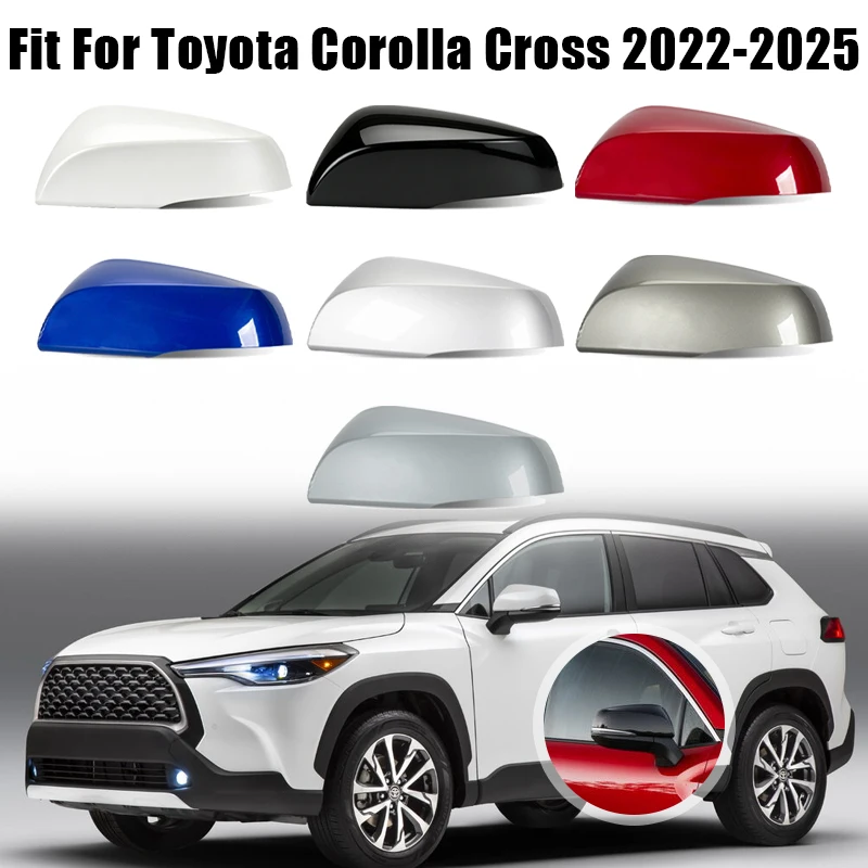 Rearview Mirror Cover Cap For Toyota Corolla Cross 2022 2023 2024 2025 With Light Trough Replace Car Accessories