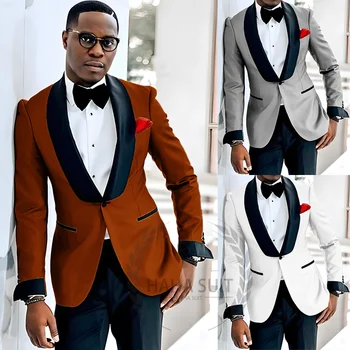 Men's Suit Tailored   2-Piece   Clothing Fashion Men's  Wedding Groom Suits Best Man Dinner Engagement Tuxedo
