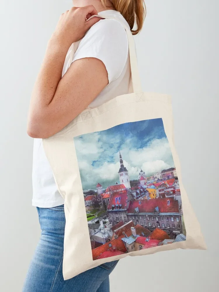 

Tallinn art 3 #tallinn #city Tote Bag Custom bag tote bag university large size bags custom canvas