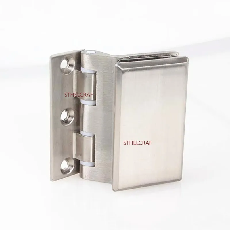 1PC Frameless Glass Door Hinge 90 Degree No Drilling Glass Cabinet Clamp Hinge Office Partition Screen Furniture Hardware