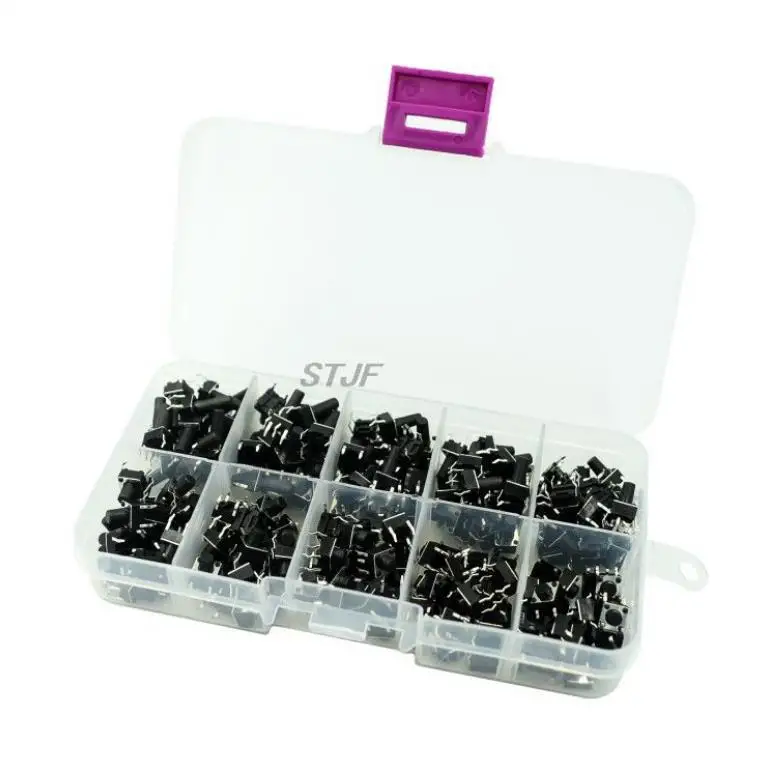 10 models 200pcs 6*6 Tact Switch Tactile Push Button Switch Kit, Height: 4.3MM~13MM DIP 4P micro switch 6x6 Key switch