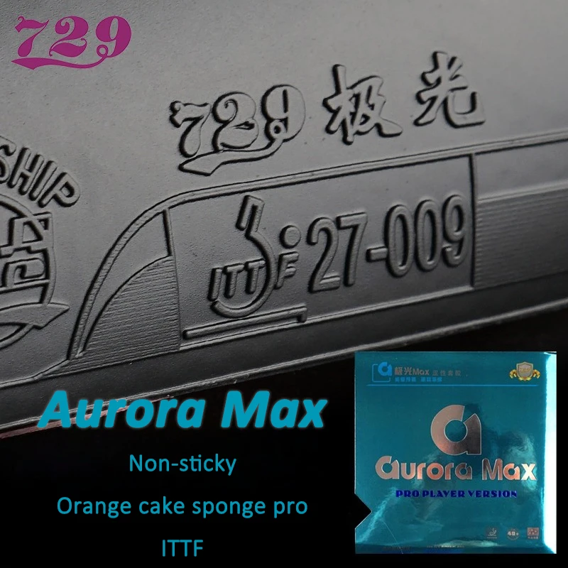 

Friendship 729 Aurora Max Table Tennis Rubber Sheet Non-sticky Pips-in Ping Pong Rubber with Internal Energy Cake Sponge ITTF