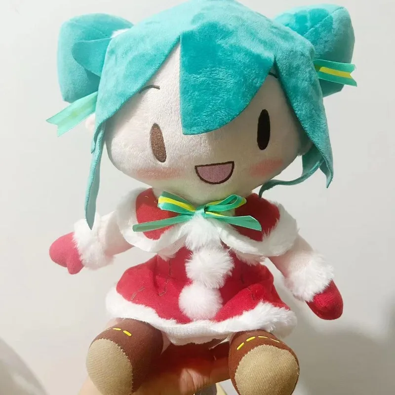 

Милая Рождественская игрушка Hatsune Miku, кукла с шариковой головкой, хлопковая кукла, подушка, украшение, анимационный двухмерный подарок на день рождения