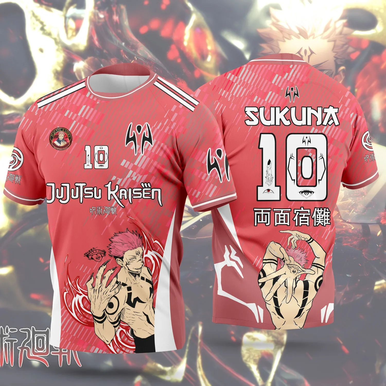 New 2026 Japan Anime Jujutsu Kaisen Jersey Gojo Rin Itoshi Fushiguro Summer Men's Women's Soccer Shirt Casual Sports T-Shirt Y2k