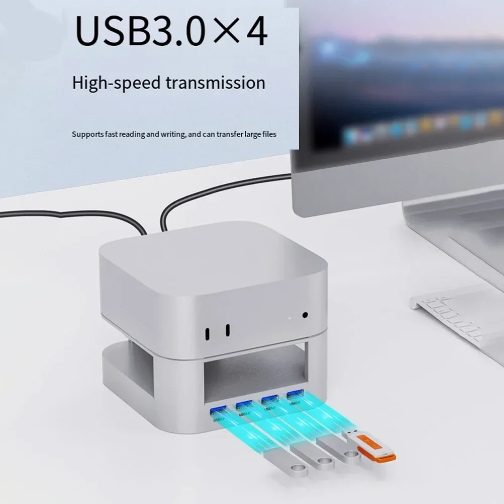 

Для Mac MiniM4 алюминиевая док-станция USB 3.0 удобный компьютер USB-концентратор настольная подставка компьютерные аксессуары