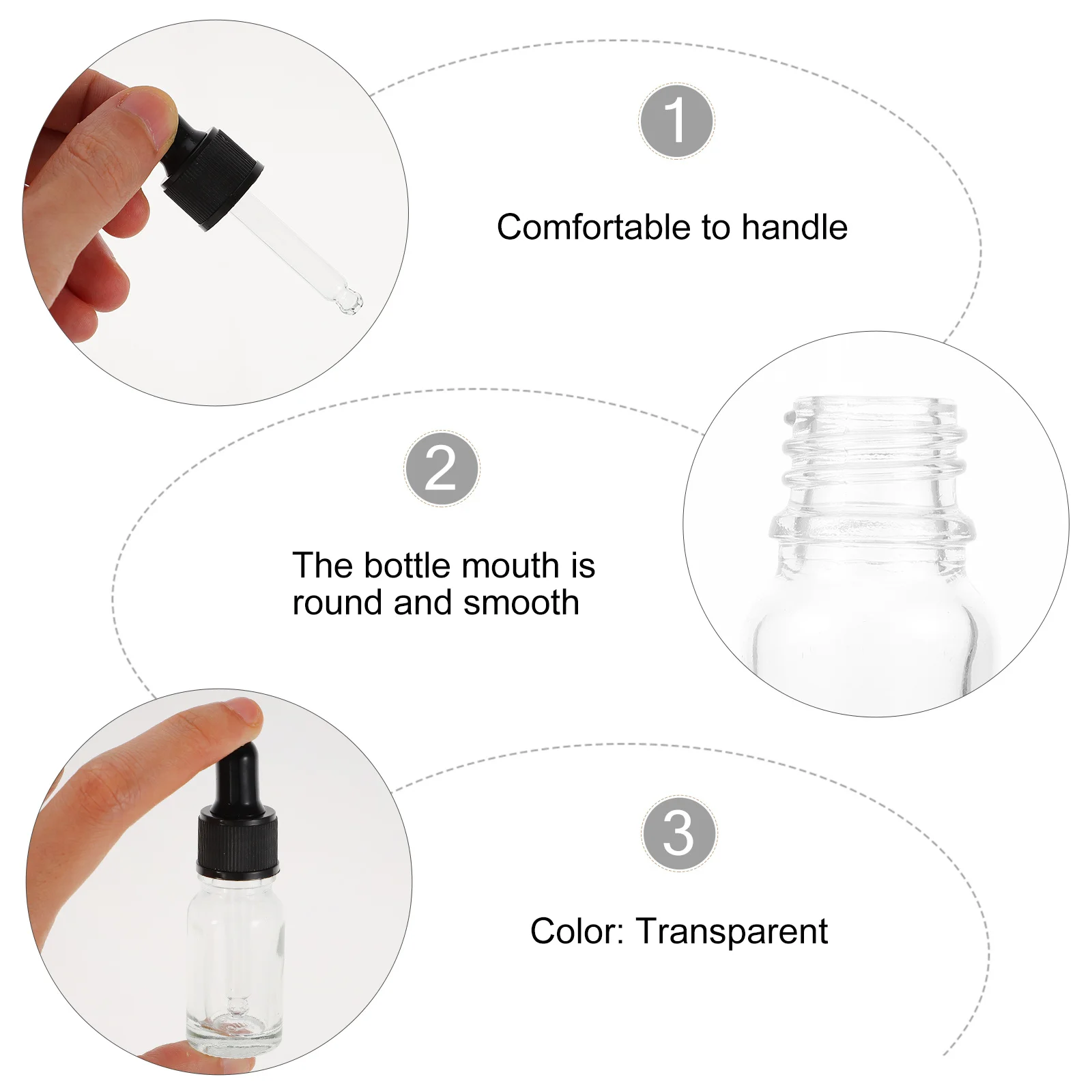 10 قطع من زجاجات الزيوت العطرية، قطارة زجاجية صغيرة قابلة لإعادة الملء، حاوية تعبئة فرعية للسفر للزيوت العطرية