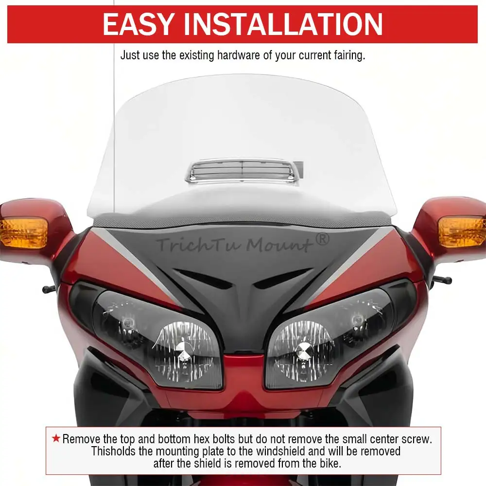 Motorcycle Clear Windshield Fairing Windscreen Wind Deflector For Honda Goldwing Gold Wing GL1800 Audio Airbag ABS 2001-2005