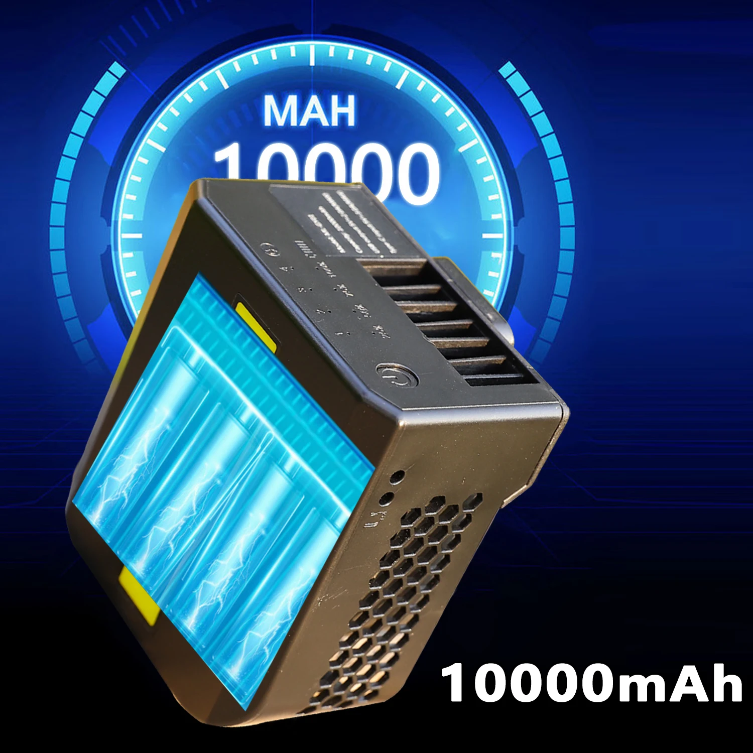 مروحة خصر قوية محمولة سريعة التبريد بقدرة 10000 مللي أمبير في الساعة، مروحة بمشبك للرقبة والخصر بأربعة سرعات، بنك طاقة خارجي USB/التخييم/الصيد