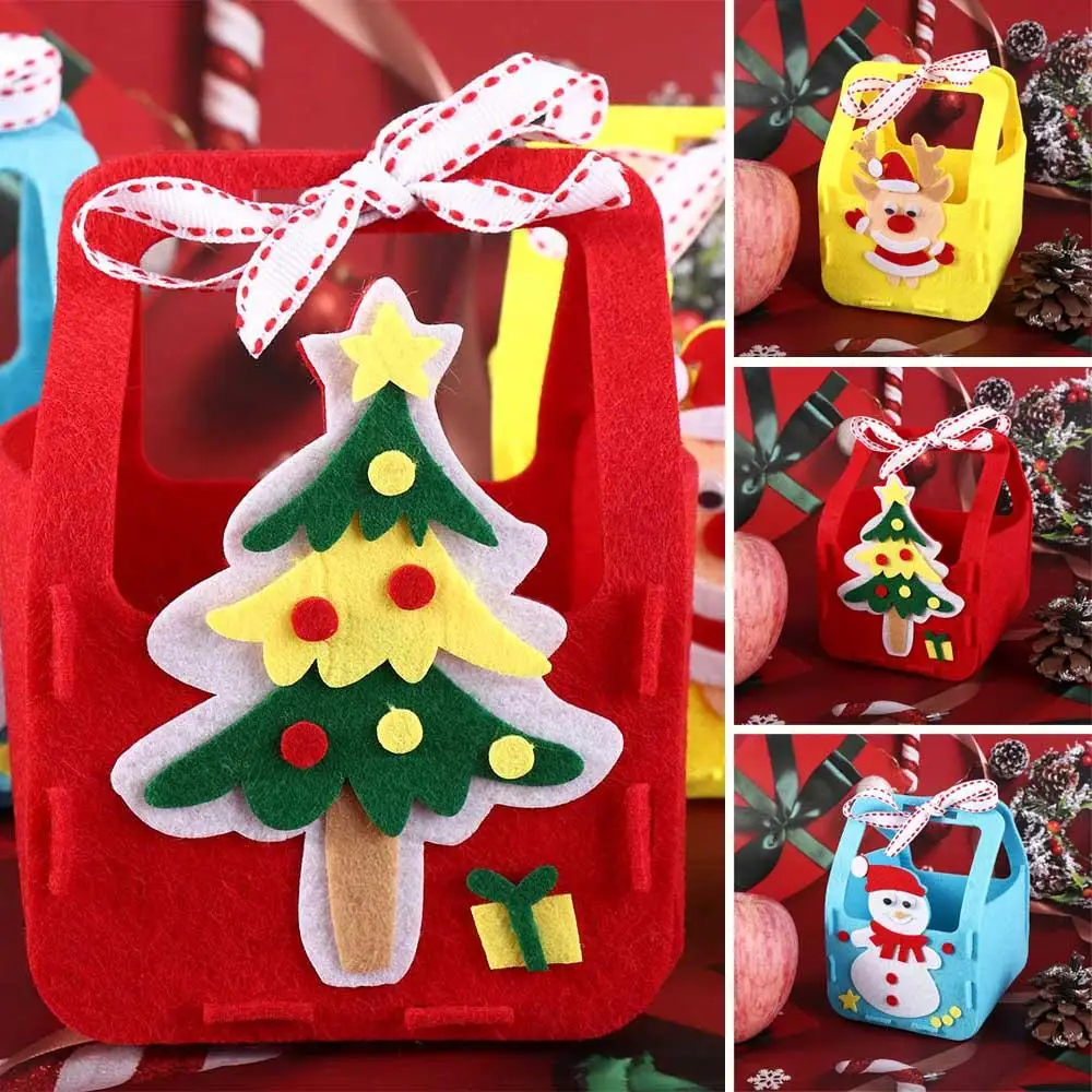 Non-woven Fabric DIY Xmas Candy Bag House Decoracion Christmas Tree DIY Christmas Bag Toy Kriss Kringle Snowman