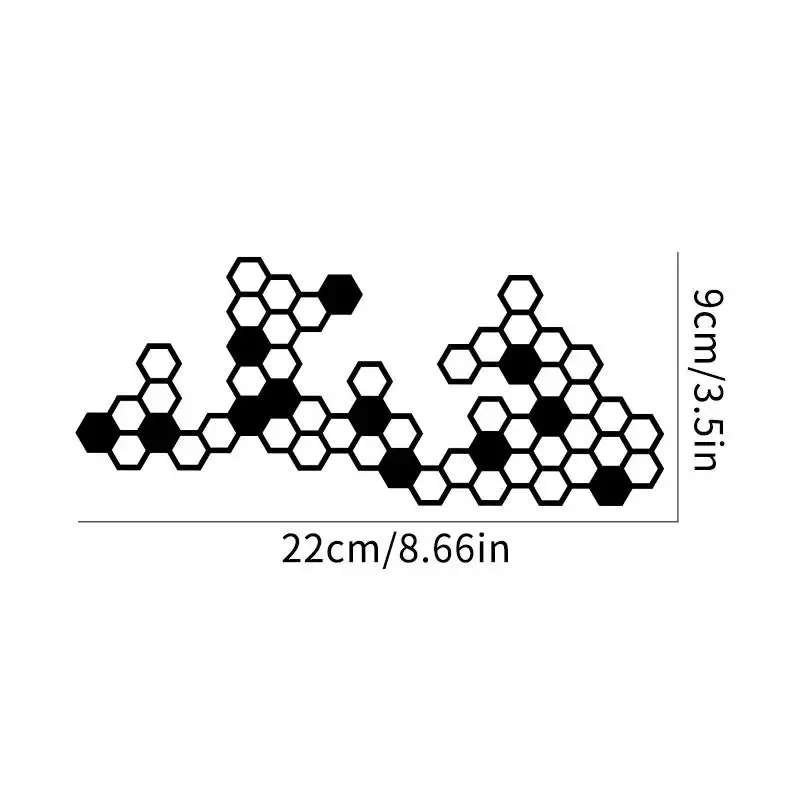 1Pc Honeycomb Fragment Vinyl Sticker, Waterproof Geometric Decal for Motorcycle Fairing Helmet Car Body