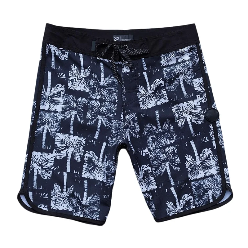 High quality summer waterproof quick drying elastic shorts for men's beach shorts with printed patterns for swimming trunks