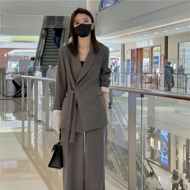 

Korean Suit Set Women Version Temperament Professional Set Loose Relaxed British Style Suit Two Piece Set New Woman Clother