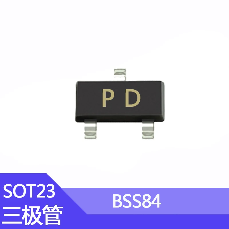 100pcs Smd Transistor Bss84 Package Sot-23 Silk Screen Pd 50v/130ma Field Effect Tube P-channel Mos Tube