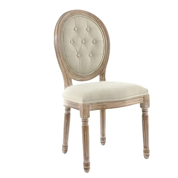 Modern Luxury American Style Dining Room Chair Canvas Button with Ring Back for Apartment Workshop or Home Office