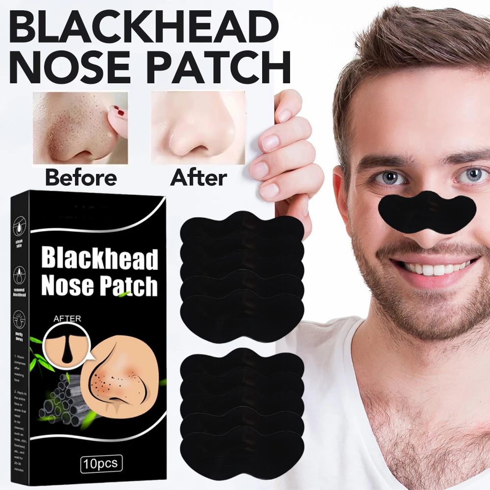Bande dissolvant de points noirs pour le nez, nettoyage en profondeur, rétrécissement des pores, masque de traitement de l'acné, points noirs, bandes de soins pour la peau du visage, 10 à 60 pièces