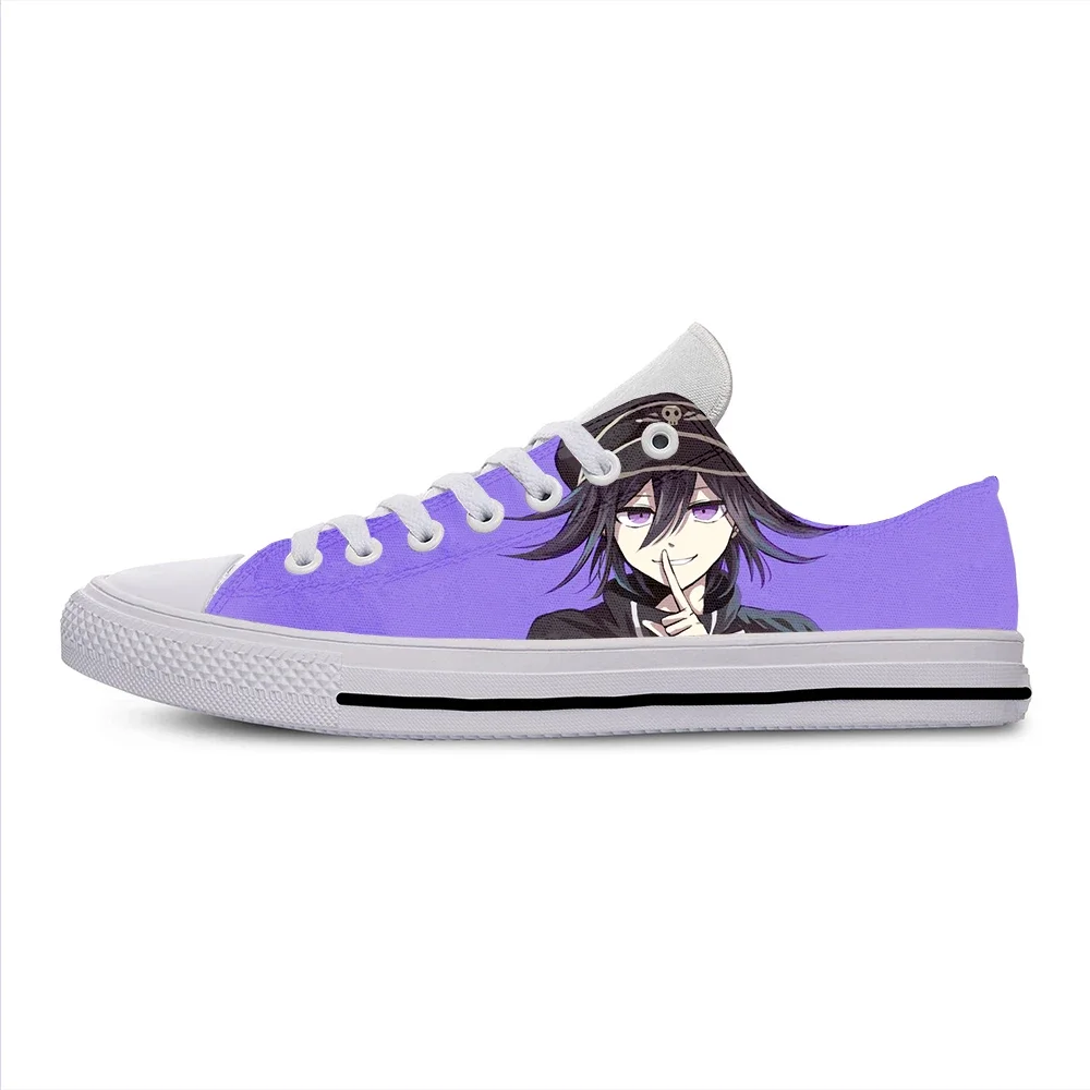 Danganronpa Kokichi Ouma 애니메이션 캐주얼 신발, 로우탑 경량 클래식 보드 신발, 통기성 남성 여성 최신 스니커즈, 핫