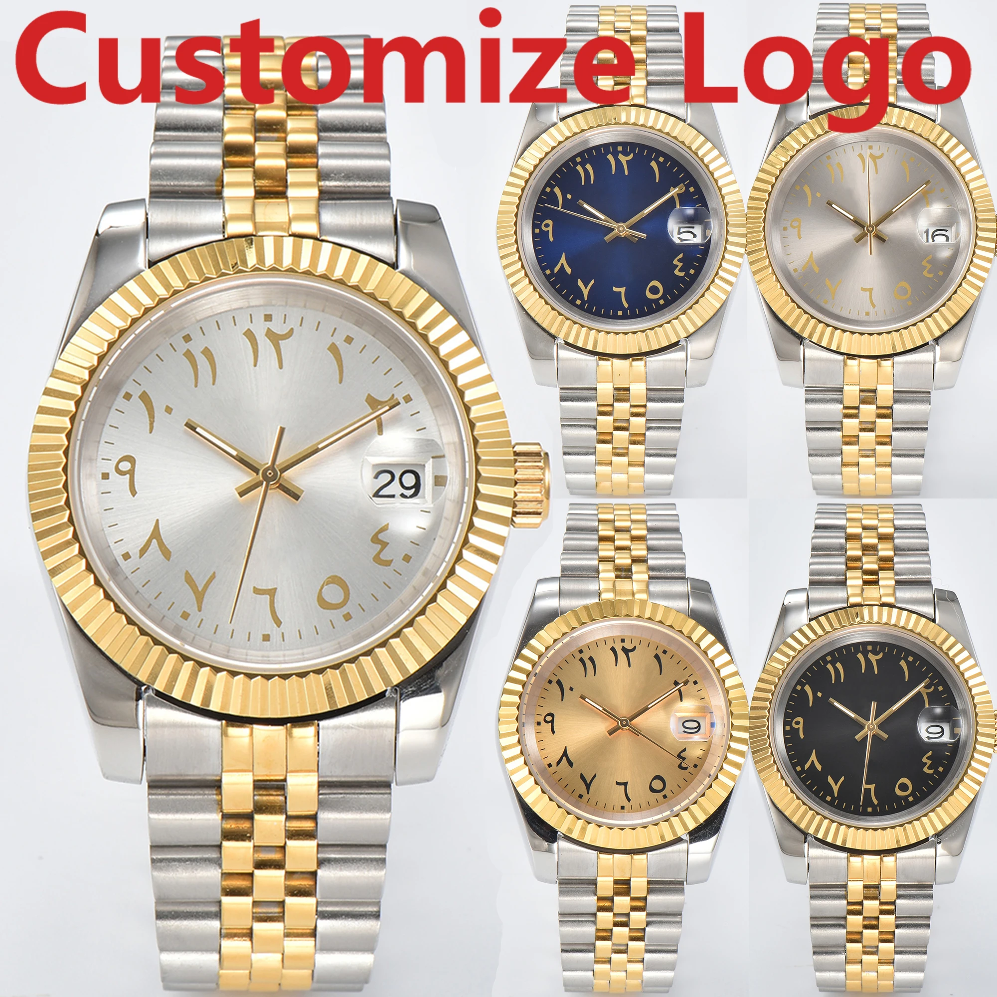 

Customize Logo 39mm/36mm Arabic Numerals Automatic Mechanical Watch NH35 Movement Stainless Steel Case Waterproof 10 ATM