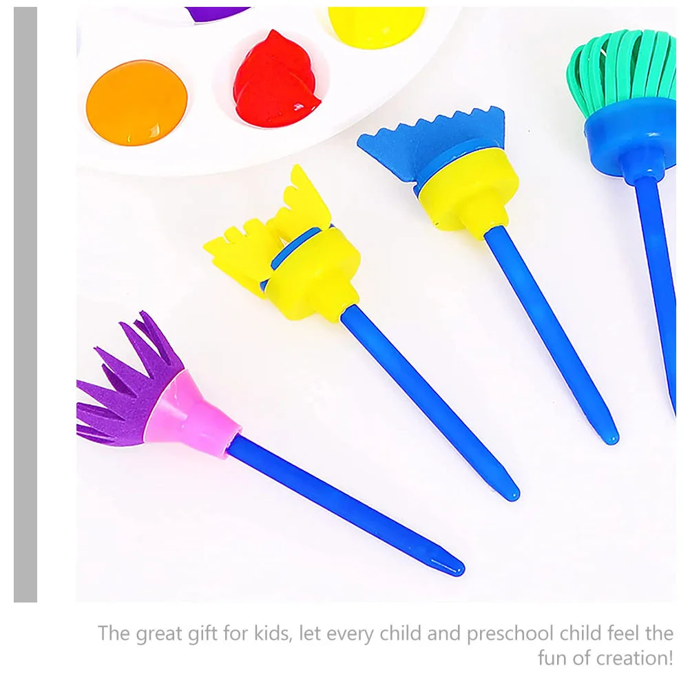 مجموعة واحدة من أدوات الرسم للأطفال، لوازم الرسم الإسفنجية الإبداعية، مجموعة أدوات الرسم الإسفنجية التعليمية المبكرة للأطفال لفن ما قبل المدرسة #3