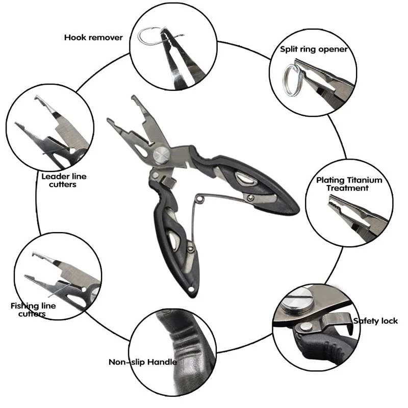 Outdoor Fishing Eagle Beak Pliers  for Cutting Fishing Hooks and Lines, Suitable for Lure Curved Mouth.