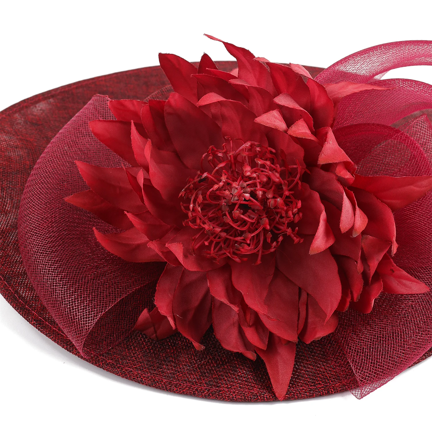 قبعة سيناماي الساحرة على شكل زهرة مع فيونكة شبكية قابلة للتمدد للنساء، إكسسوار رسمي عصري عالي الجودة لمهرجانات الزفاف #6