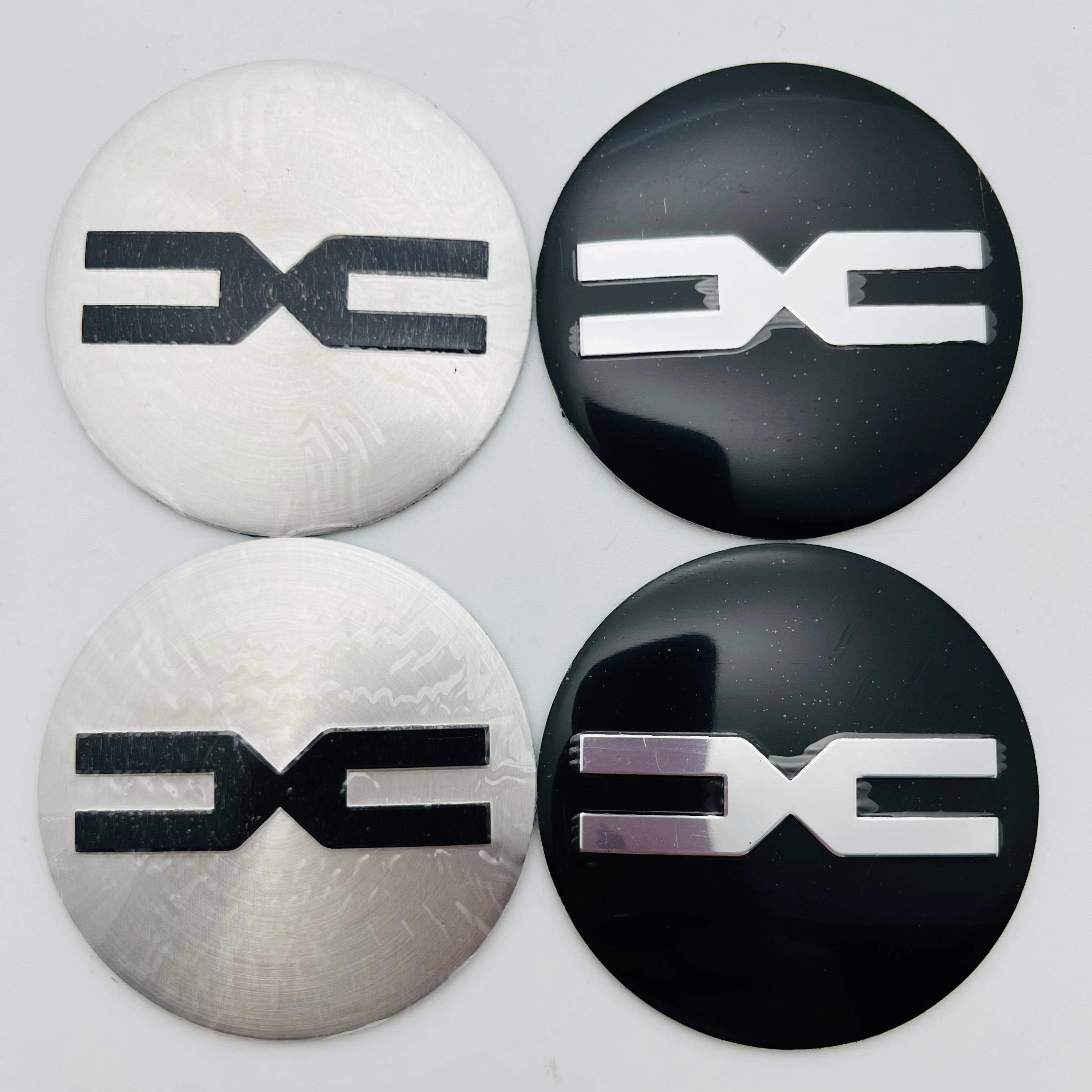 4pcs 56mm 60mm Car Sticker Wheel Center Cap Emblem Decal Styling Accessories For DACIA Double C Hub Cap Aluminium Sticker