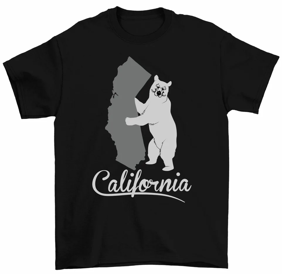 Bear Hugging California T-Shirt Golden State I Love CA Norcal Socal Tee High Quality 100%Cotton Short Sleeve