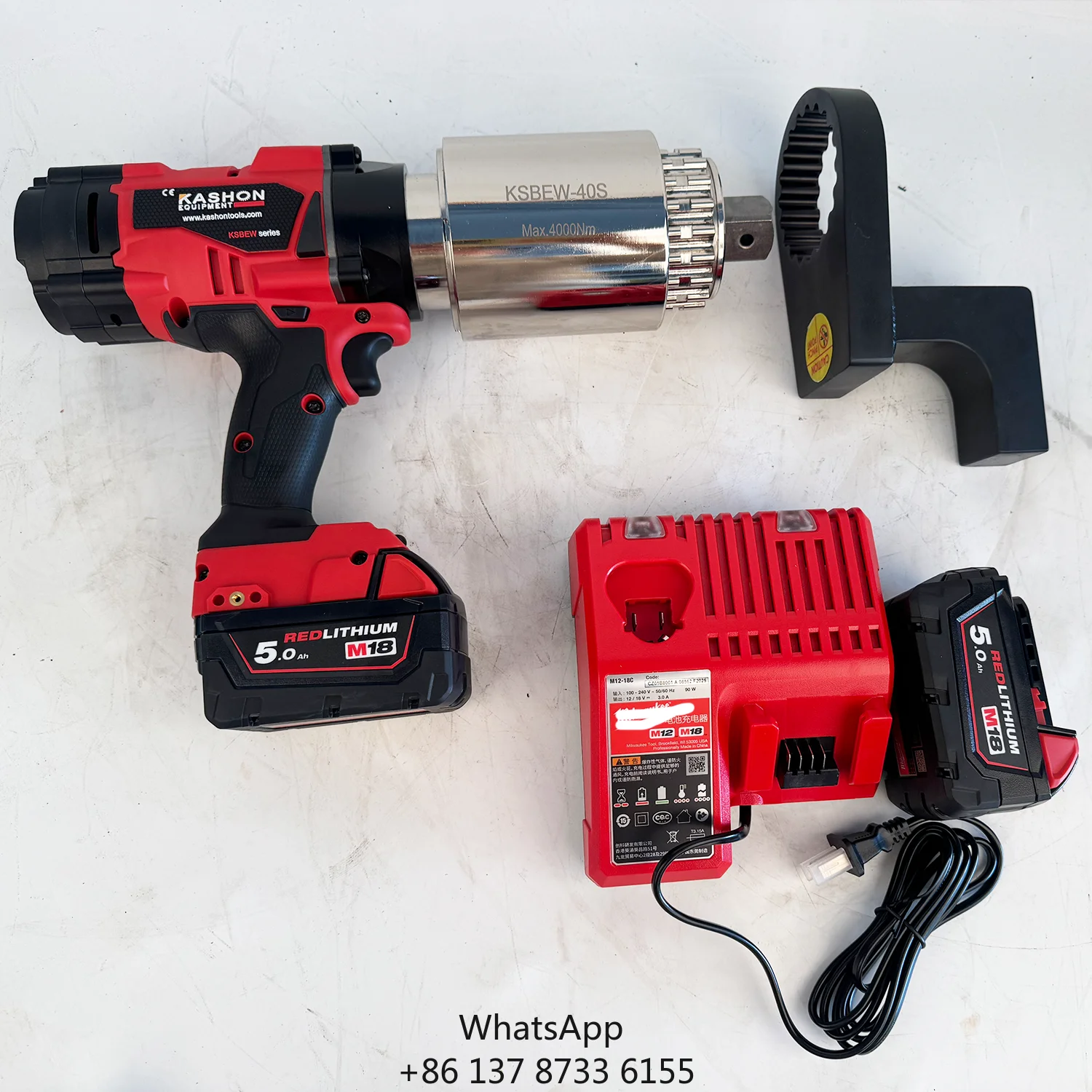 6000Nm 1-1/2 Cordless Digital Torque Wrench Rechargeable Battery High Precision Torque Tool