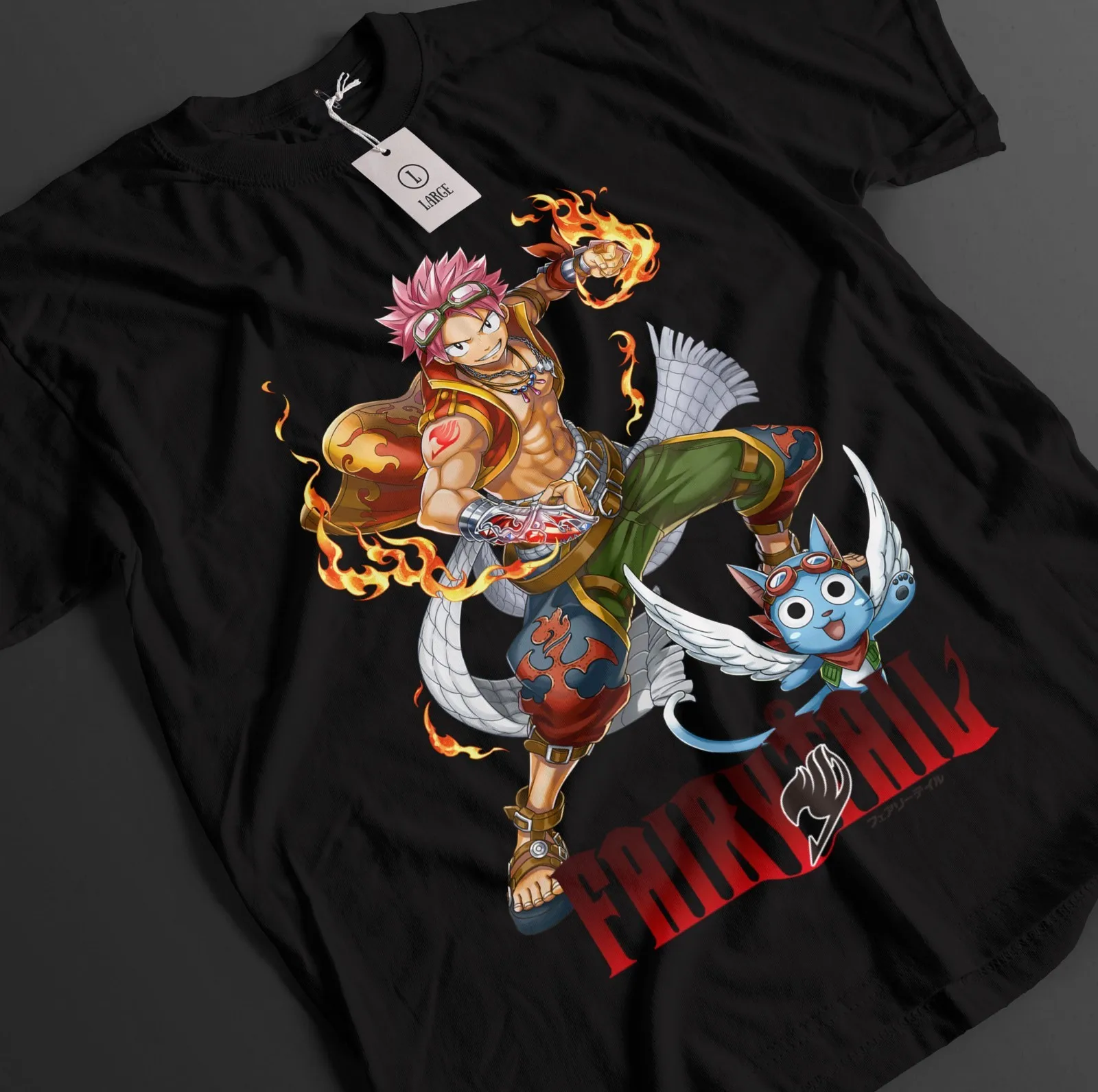 Camiseta de Fairy Tail, camiseta de Natsu Dragneel, camiseta de Lucy, camiseta de Erza, camiseta de anime Happy