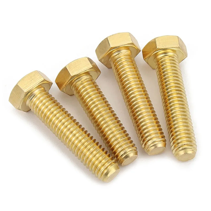 Brass External Hex Screw M3 M4 M5 M6 M8 M10 M12 Metric Thread Hexagonal Machine Bolt Electrical Copper Screws 6mm 10mm 20mm 60mm