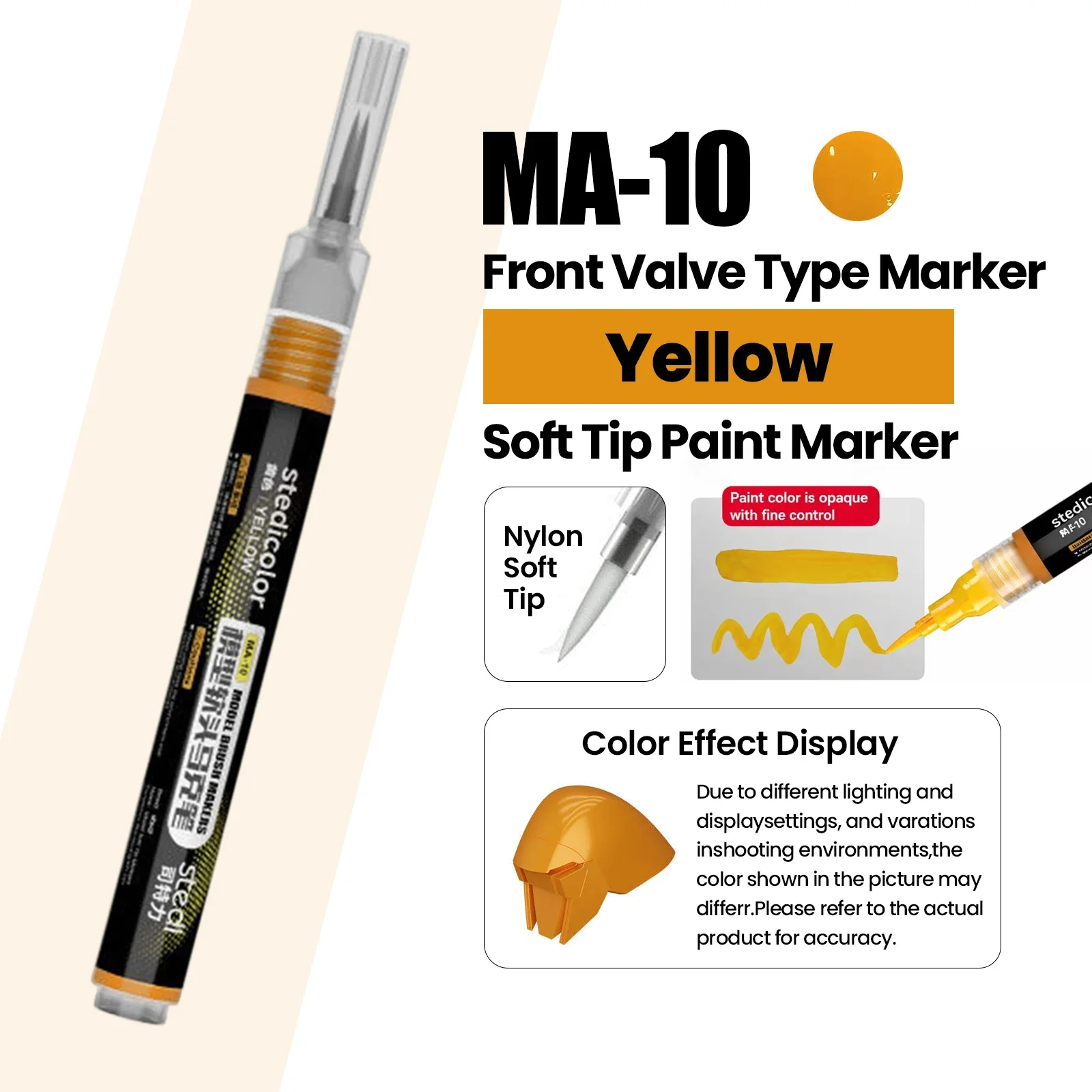 Stedi MA10 MA15 Acryl-Farbmarker mit Frontventil und Weicher Spitze, Wasserbasiert für Gunpla, Mecha-Figuren, DIY-Hobby, Malerei und Färbung – Detail 17