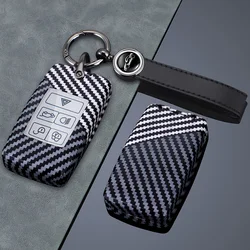 Carbon Fiber Car Key Case Cover Protect Shell Bag For LandRover Range Rover Sport Evoque Freelander Velar Discovery Jaguar XE XF