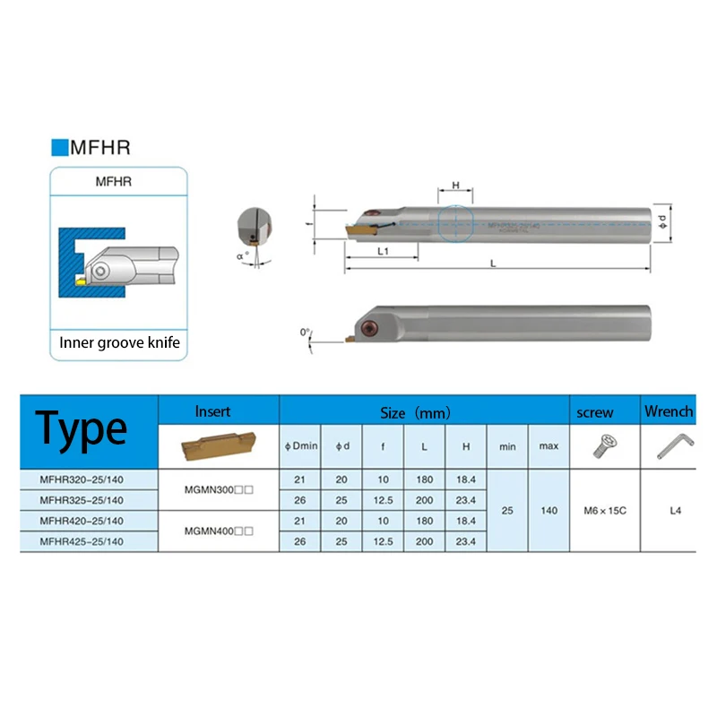 KaKarot Grooving Tool Holder MFHR320-25/70 MFHR325 MFHR420/425Carbide Inserts MGMN300/400Lathe Cutting Tools